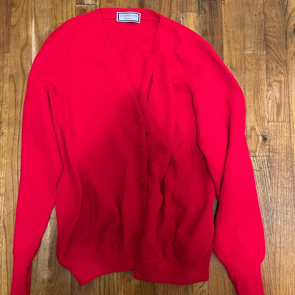 Yves Saint Laurent Red Cardigan